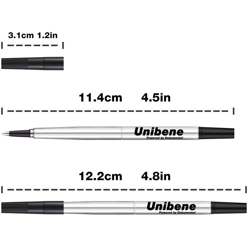 Unibene Parker Compatible Rollerball Refill 6 Pack, 0.7mm Medium Point - Blue, Smooth Writing Replaceable German Gel Ink Pen Refills for IM Sonnet Urban Pens - Image 5